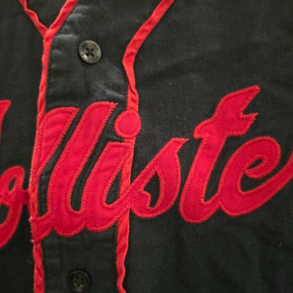 Hollister Los Angeles 99 Jersey Shirt in Black & Red – EUC Size L - Picture 4 of 5